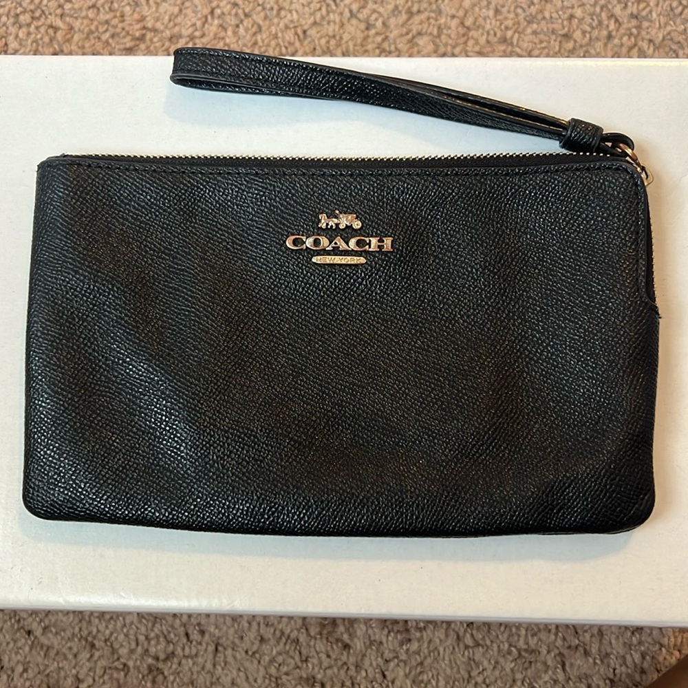 Coach black clutch / wristlet purse